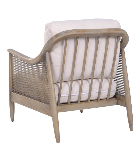 Butaca de madera maciza de fresno con acabado natural patinado blanco 2