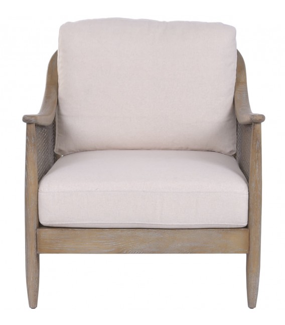 Butaca de madera maciza de fresno con acabado natural patinado blanco 1