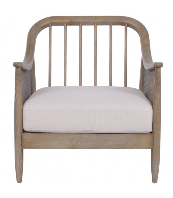 Butaca de madera maciza de fresno con acabado natural patinado blanco 3