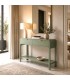 Consola de madera de pino con acabado verde contemporáneo Mdmhogar