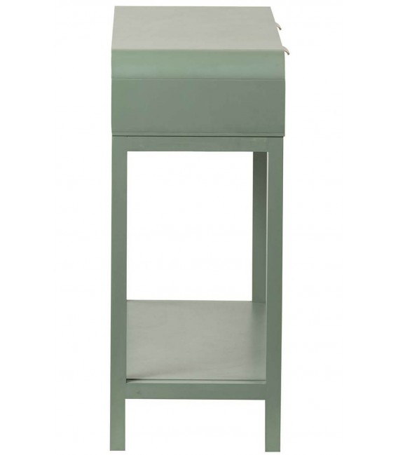 Consola de madera de pino con acabado verde contemporáneo 3