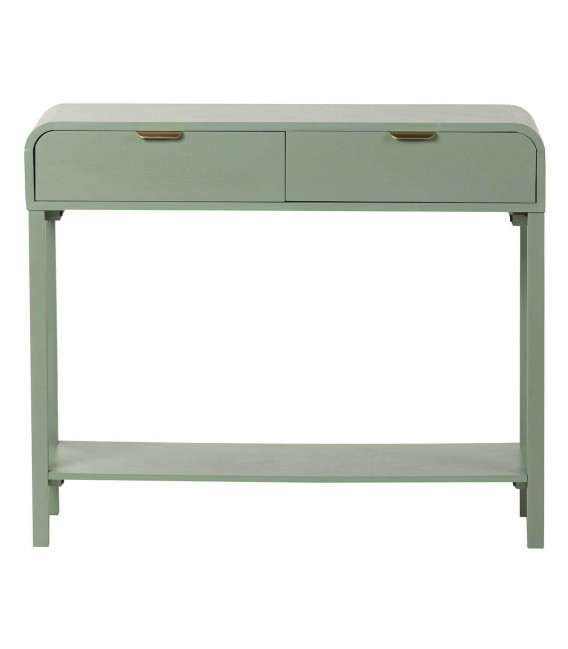 Consola de madera de pino con acabado verde contemporáneo 2