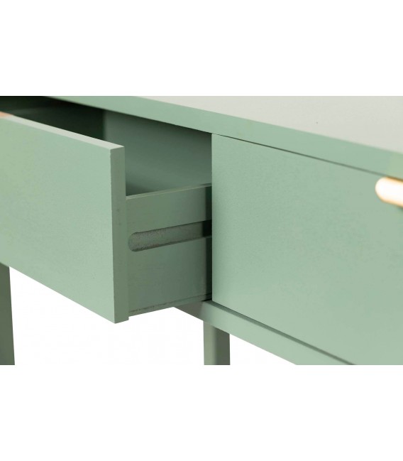 Consola de madera de pino con acabado verde contemporáneo 4