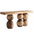 Consola de madera maciza de suar con acabado natural estilo boho 1