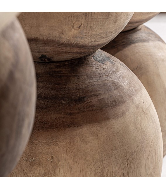 Consola de madera maciza de suar con acabado natural estilo boho 3