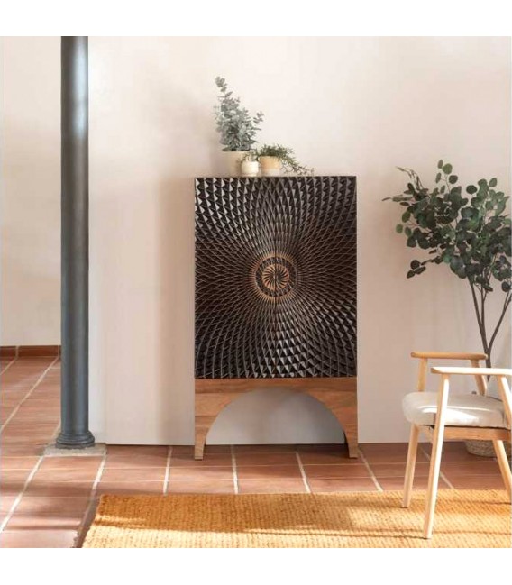 ARMARIO 80 X 40 COMPAS ARTESANAL MADERA NEGRO