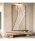 Cuadro abstracto XXL sobre lienzo beige con relieve textil blanco Mdmhogar