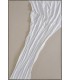 Cuadro abstracto XXL sobre lienzo beige con relieve textil blanco 1