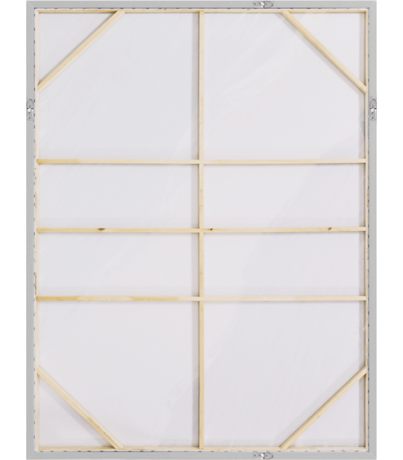 Cuadro abstracto XXL sobre lienzo beige con relieve textil blanco 2