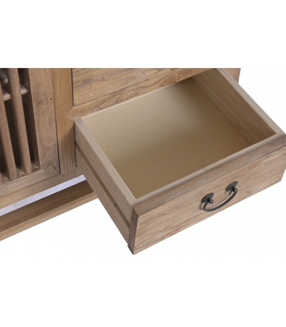 Aparador de olmo reciclado con acabado natural estilo oriental 4
