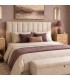 Cabecero cama matrimonio tapizado chenilla beige de tacto agradable Mdmhogar
