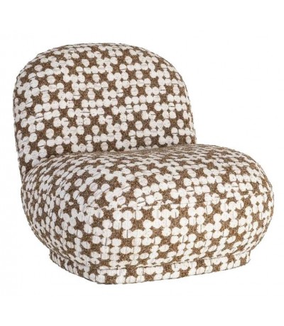 Butaca chenilla estampado geométrico marrón y blanco estilo chic