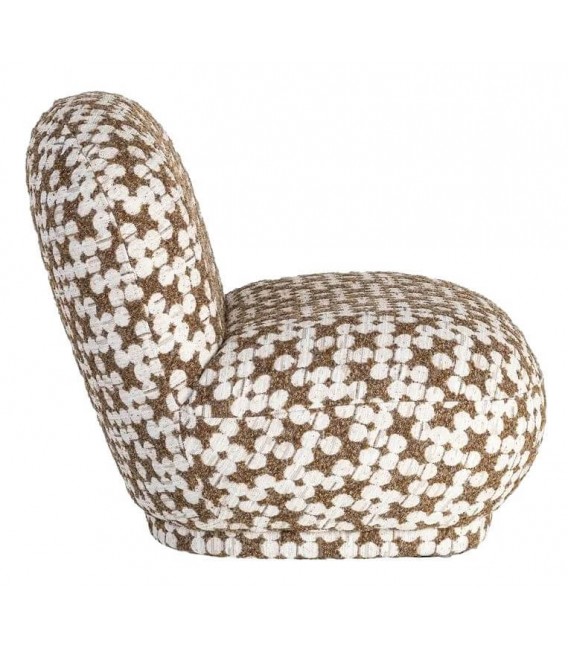 Butaca chenilla estampado geométrico marrón y blanco estilo chic 2
