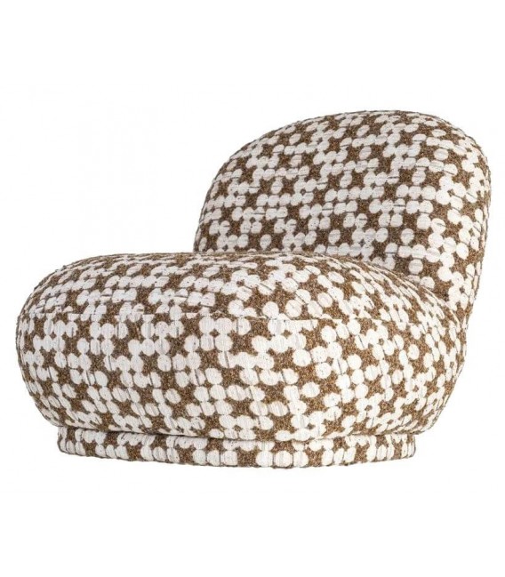 Butaca chenilla estampado geométrico marrón y blanco estilo chic 3