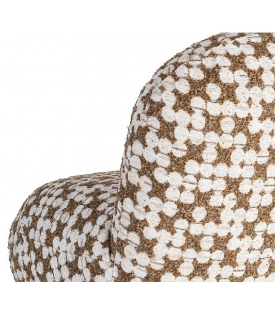 Butaca chenilla estampado geométrico marrón y blanco estilo chic 4