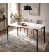 Mesa comedor cerámica mármol blanco estilo industrial rectangular Mdmhogar