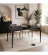 Mesa comedor cerámica negra vetas doradas estilo industrial Mdmhogar