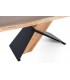 Mesa comedor de acacia maciza con acabado natural y metal negro 2