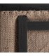 Butaca de lino beige y madera maciza negra contemporánea 6