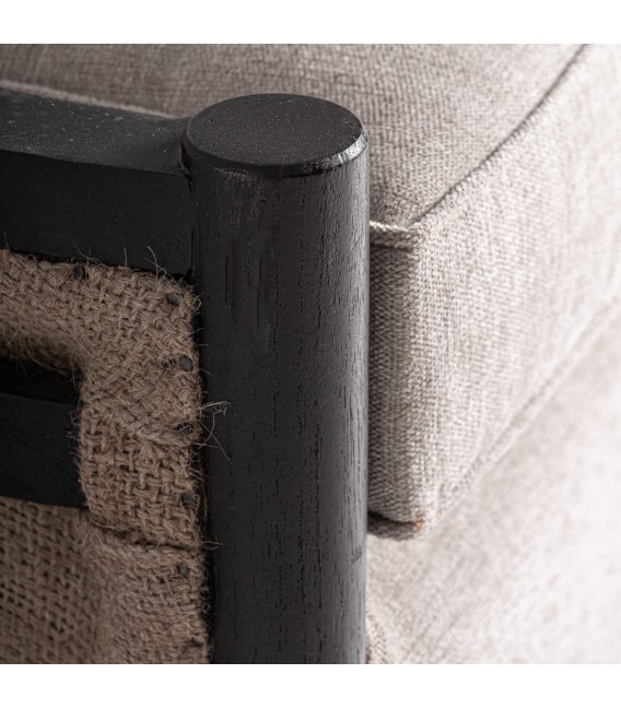 BUTACA 81 X 78 X 83 CHESSY MADERA NEGRA TELA LINO BEIGE