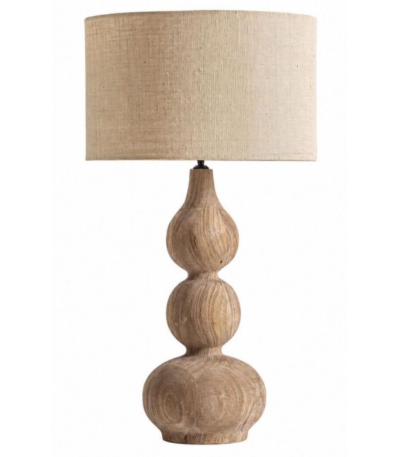 Lámpara XL de mango macizo con pantalla de yute beige boho