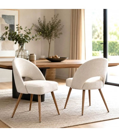 SET 2 SILLAs COMEDOR 58 X 52 X 81 SOLTRA TAPIZADA BLANCO