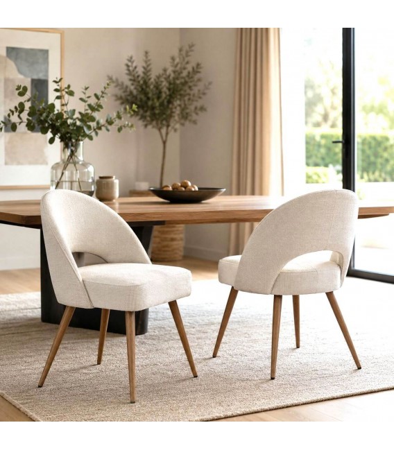 SET 2 SILLAs COMEDOR 58 X 52 X 81 SOLTRA TAPIZADA BLANCO