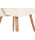 Set 2 sillas tapizadas blanco roto patas efecto madera natural 5