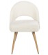 Set 2 sillas tapizadas blanco roto patas efecto madera natural 1