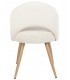 Set 2 sillas tapizadas blanco roto patas efecto madera natural 3