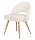 Set 2 sillas tapizadas blanco roto patas efecto madera natural