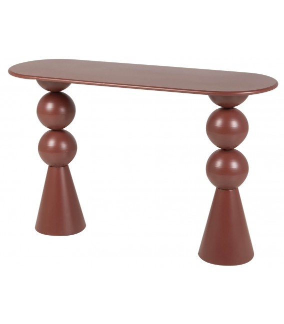Consola de entrada metálica grande lacada en burdeos de estilo chic