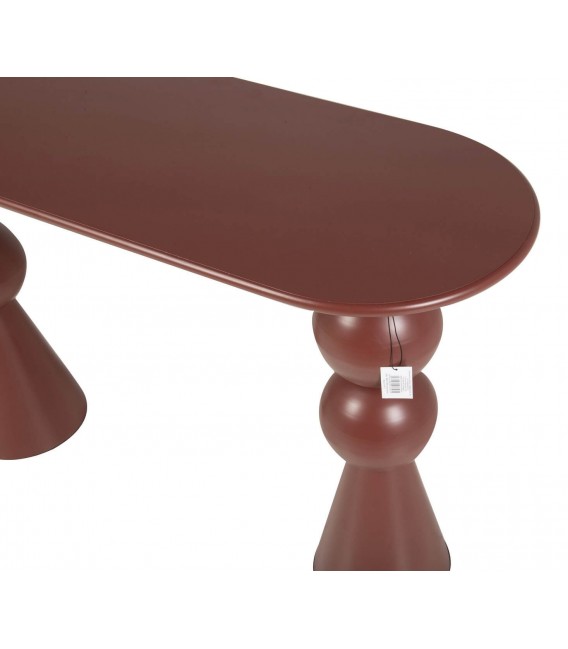 Consola de entrada metálica grande lacada en burdeos de estilo chic  3