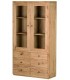 Vitrina de madera maciza de mindi 6 cajones y puertas de cristal boho 1