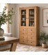 Vitrina de madera maciza de mindi 6 cajones y puertas de cristal boho Mdmhogar