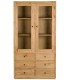 Vitrina de madera maciza de mindi 6 cajones y puertas de cristal boho 2