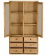 Vitrina de madera maciza de mindi 6 cajones y puertas de cristal boho 5