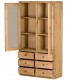 Vitrina de madera maciza de mindi 6 cajones y puertas de cristal boho 4