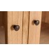 Vitrina de madera maciza de mindi 6 cajones y puertas de cristal boho 6