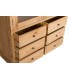 Vitrina de madera maciza de mindi 6 cajones y puertas de cristal boho 8
