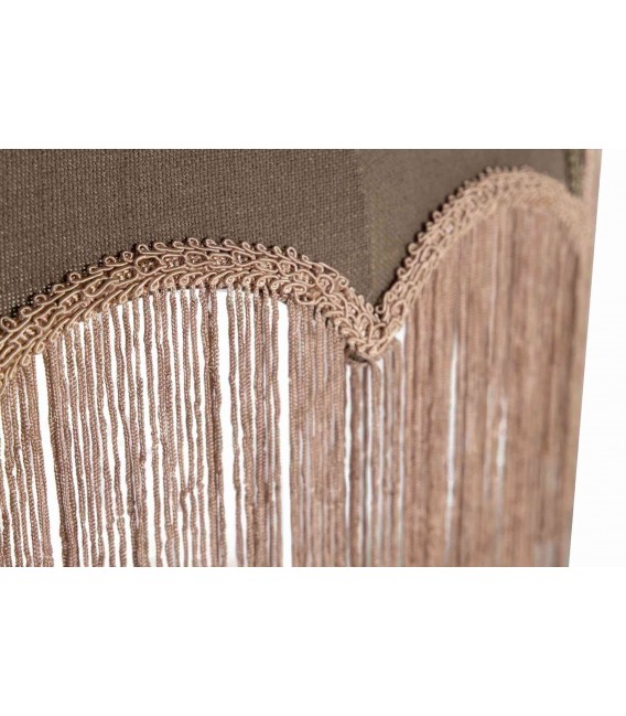 Lámpara de techo de lino beige y verde con flecos 4
