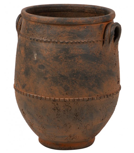 Macetero de cerámica acabado óxido vintage estilo clásico