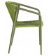 Set 2 sillones exterior apilables verdes de metal y cuerda 2