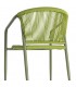 Set 2 sillones exterior apilables verdes de metal y cuerda 4