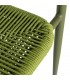 Set 2 sillones exterior apilables verdes de metal y cuerda 5