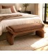 Banco pie de cama en chenilla marrón tapizado estilo contemporáneo Mdmhogar