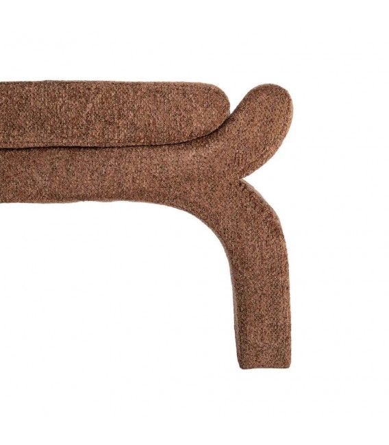 Banco pie de cama en chenilla marrón tapizado estilo contemporáneo 3