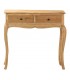 Consola pequeña con 2 cajones de madera natural y bronce 1