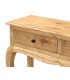 Consola pequeña con 2 cajones de madera natural y bronce 3