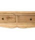Consola pequeña con 2 cajones de madera natural y bronce 4